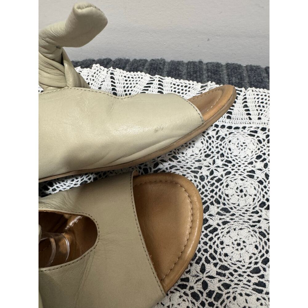 Bueno Joley Leather Tie Bow Slide Sandals Bamboo Size 10.5 - Picture 5 of 9